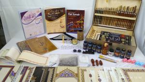 Arabic Calligraphy Set (Qalams, Ink, Lika, Inkwell, Papers, Sulus NASKH Book) Islamic Gift M4